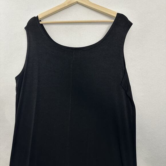 Double D Ranch Dress Womens 1X Black Embroidered Stretch Slinky Western Boho Vtg - Picture 7 of 12